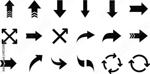 Collection of various arrow icons and symbols