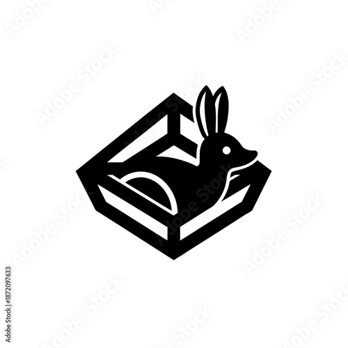 Creative Optical Illusion Logo with Duck Rabbit Dual Meaning Design On white Background Vector illustration