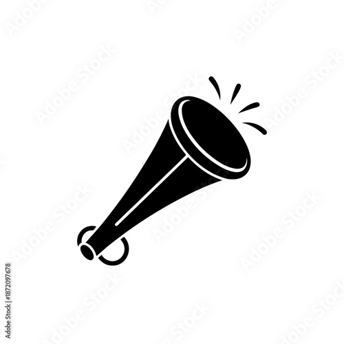 Minimal Black Outline of a Party Horn Prank with Clean Simple Humor Vector illustration