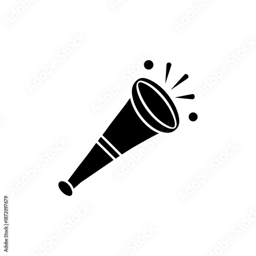 Simple Party Horn Prank Icon in Minimal Black Outline Humor Style Vector illustration