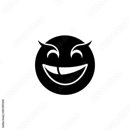 Minimalist Black Line Illustration of a Sneaky Smile with Humor Concept Vector illustration