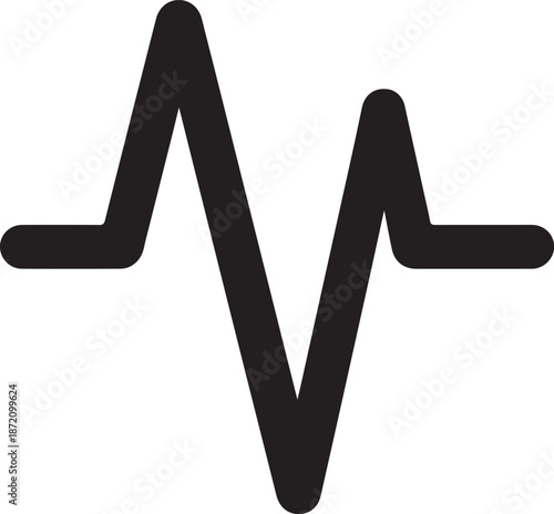 Heartbeat ECG Medical Icon in Solid Black Style
