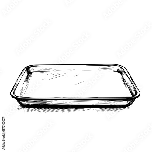 sleek, minimalist take classic baking tray | Clean, isolated vector art for creative projects.