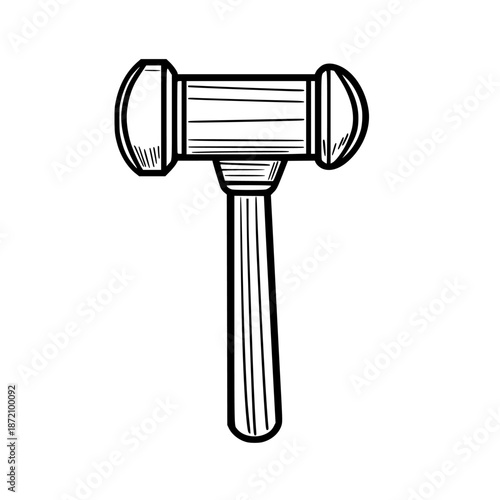 Essential Elements: Minimalist Hammer Black White | Clean, isolated vector art for creative projects.