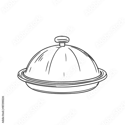 Elegant Copper Butter Dish | Clean, isolated vector art for creative projects.
