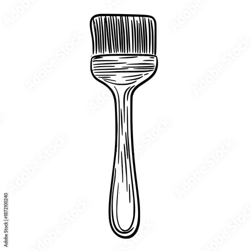 Aged Copper Hammer Brush: Artisanal Cleaning Tool | Clean, isolated vector art for creative projects.