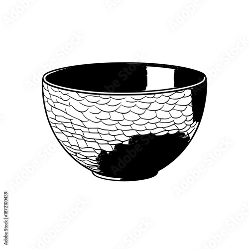Artisanal Copper Rimmed Ceramic Bowl | Clean, isolated vector art for creative projects.