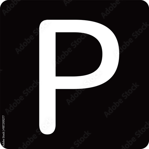 駐車場標識のアイコン　モノトーン