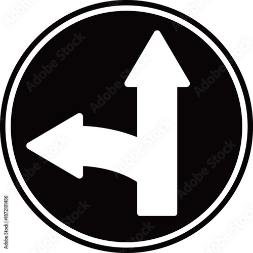 指定方向外進行禁止標識のアイコン　モノトーン