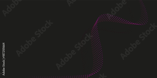 Vibrant pink and black abstract wave pattern with dynamic, flowing lines pattern art dots