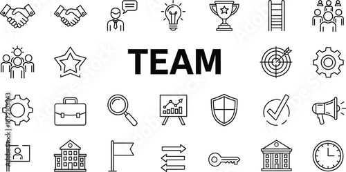 Team icon set collaboration symbols and logos