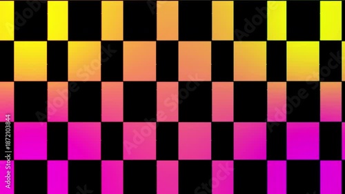 Colorful checkerboard pattern background loop, abstract geometric squares moving 4K.