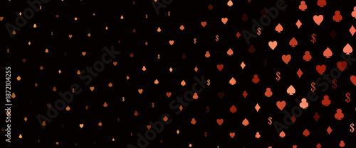 Dark Silver, Gray vector pattern with symbol of cards. Colorful gradient with signs of hearts, spades, clubs, diamonds. Pattern for leaflets of poker games, events.