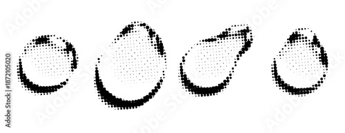 Water Drop Dotted Halftone Effect Vector Illustration Set