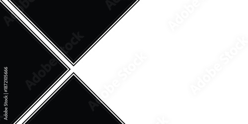 Minimal Latar Belakang Hitam dan Putih dengan Panah Mengarah Ke Kanan. Transisi Bergaris dari Garis Hitam ke Garis Tegas Abstrak Putih. Pola Sederhana.