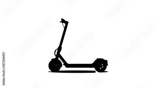 Modern Electric Scooter Silhouette Illustration for Eco-Friendly Urban Micro-Mobility Isolated on White Background