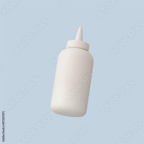 3d Realistic Mayonnaise sauce icon vector Illustration