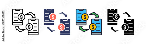 Money Transfer multiple icon