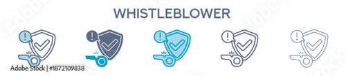 Whistleblower Element For Design Graphic - Multi Styles. Vector Illustration Of Two Colored And Black. Multiple Icons Designs Can Be Used For Mobile, Ui, Web 