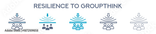 Resilience To Groupthink Element For Design Graphic - Multi Styles. Vector Illustration Of Two Colored And Black. Multiple Icons Designs Can Be Used For Mobile, Ui, Web 