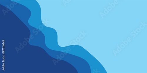 Sea waves layered vector background illustration and sea beach vector illustration.