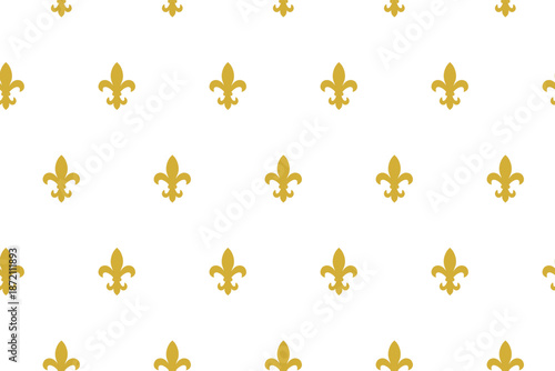 Mardi Gras Fleur-de-Lis Gold Seamless Pattern