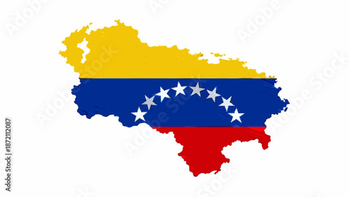 Venezuela Map Outline with Flag Design A Striking National Symbol of the Country