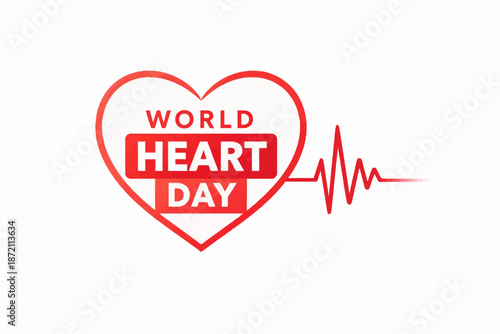 World heart day on september 29 heart health raise awareness vector illustration