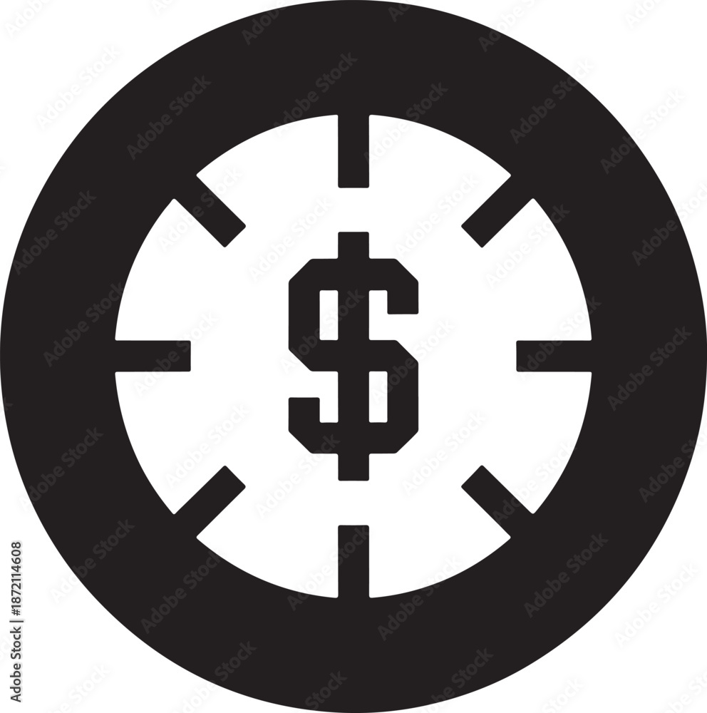 Fototapeta premium Target with dollar sign icon Vector