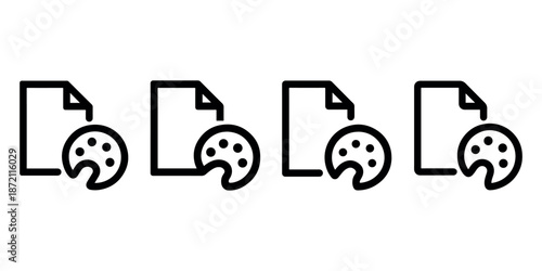 Document file icon combined with artist palette for creative file type or template options