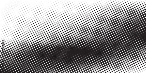 Grunge halftone gradient texture. Fading grit noise background. Sandy gritty wallpaper. Retro pixelated backdrop. Black and white anime or manga comic overlay. Vector textured graphic design