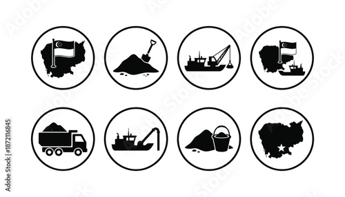 Cambodia mineral resources vector icon design geological exploration mining business extraction