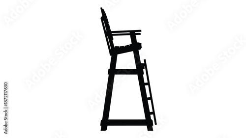 A black silhouette of a wooden ladder resting against a white background silhouette