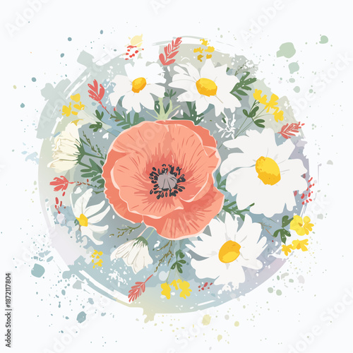 Circular cluster offset slightly to the right