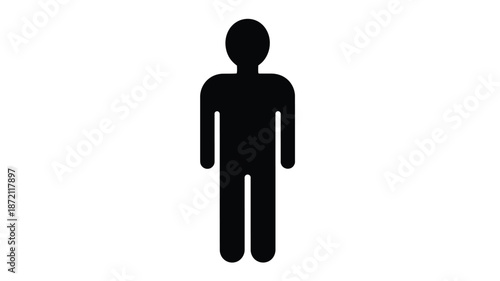 Simple black human figure depiction on a white background a striking silhouette