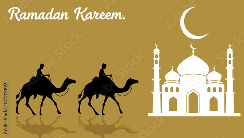Celebrating ramadan kareem with traditional journeys Vector, illustration