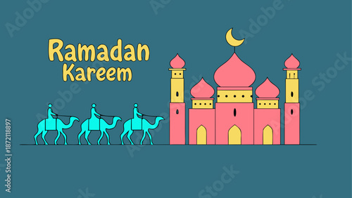 Celebrating ramadan kareem with traditional elements Vector, illustration