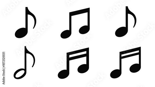 Black musical notes arranged in a pattern a striking silhouette