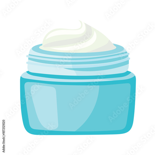 Jar of face cream. Flat vector clipart, illustration with isolated background.