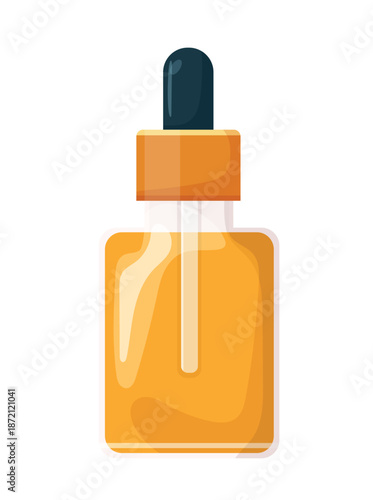 Facial oil bottles. Flat vector clipart, illustration with isolated background.