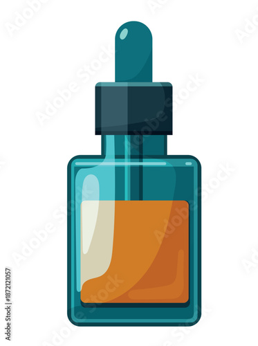 Facial oil bottles. Flat vector clipart, illustration with isolated background.