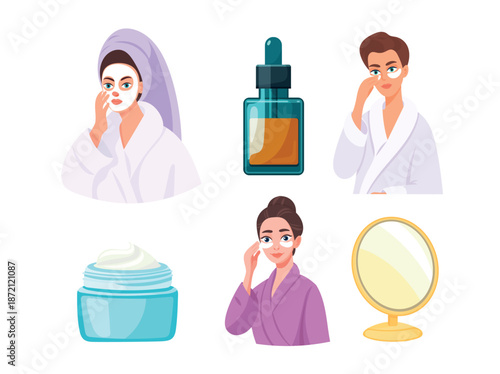 Skin care. Flat vector clipart, illustration with isolated background.