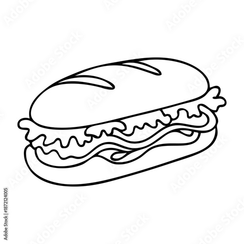 Dibujo sencillo con líneas de bocadillo para menú de cafetería