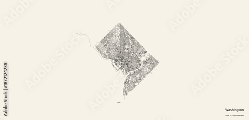 Konstfotografi Vector map of Washington D.C.