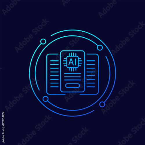 AI subscription plan icon, linear design
