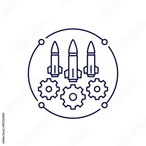 arms industry icon in line design