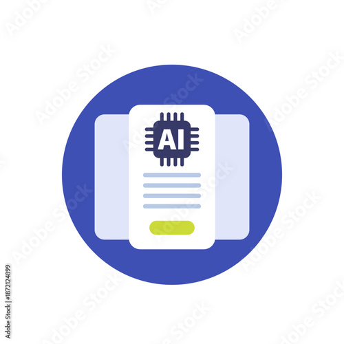 AI subscription and tariff plans icon, flat design