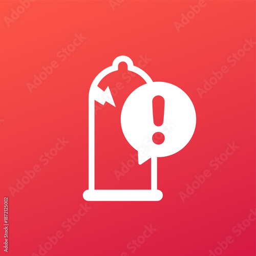 Broken condom vector icon, sex and contraception