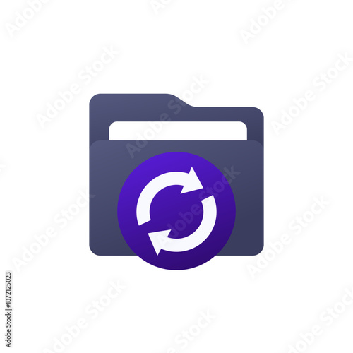 data recovery icon with folder, vector