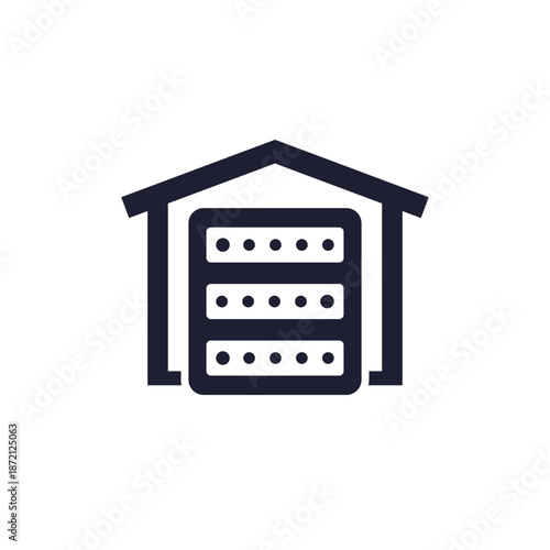 data warehousing icon on white